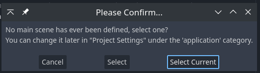 Selecting the default scene