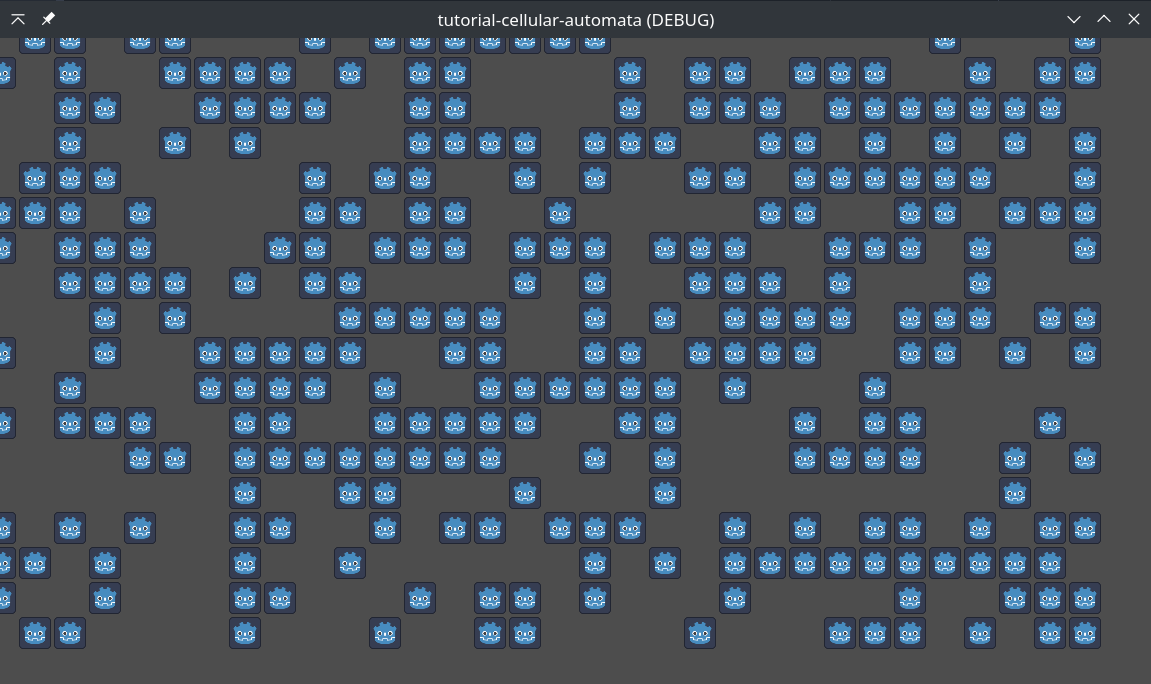 Our grid of Godot logo cells