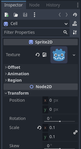 Set the scale of our Sprite2D