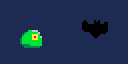moving image of a slime enemy and a bat enemy bouncing up and down, then they fade