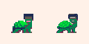 Sprites of a tortoise with a SWAT helmet, I think its cute